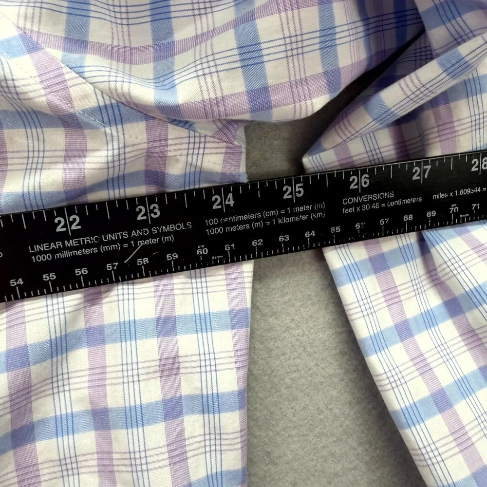 Banana Republic Shirt Mens XL Check Plaid Non-Iron Tailored Slim‎ Fit Button Up